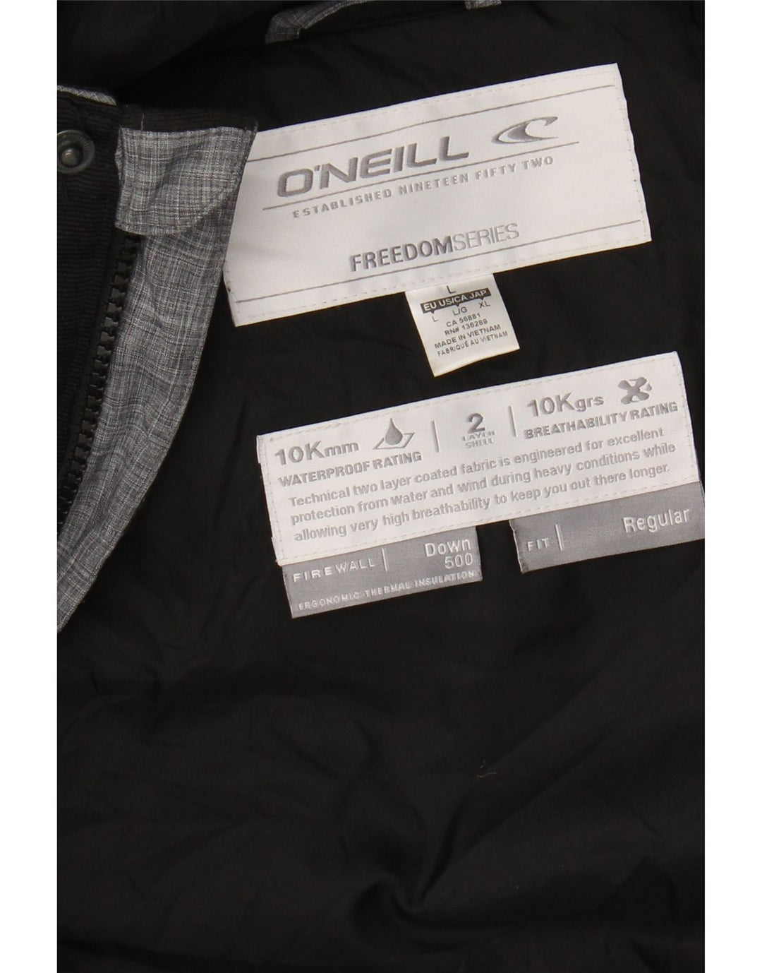 O'NEILL Wattierte Damenjacke mit Kapuze, UK 16, Größe L, Grau