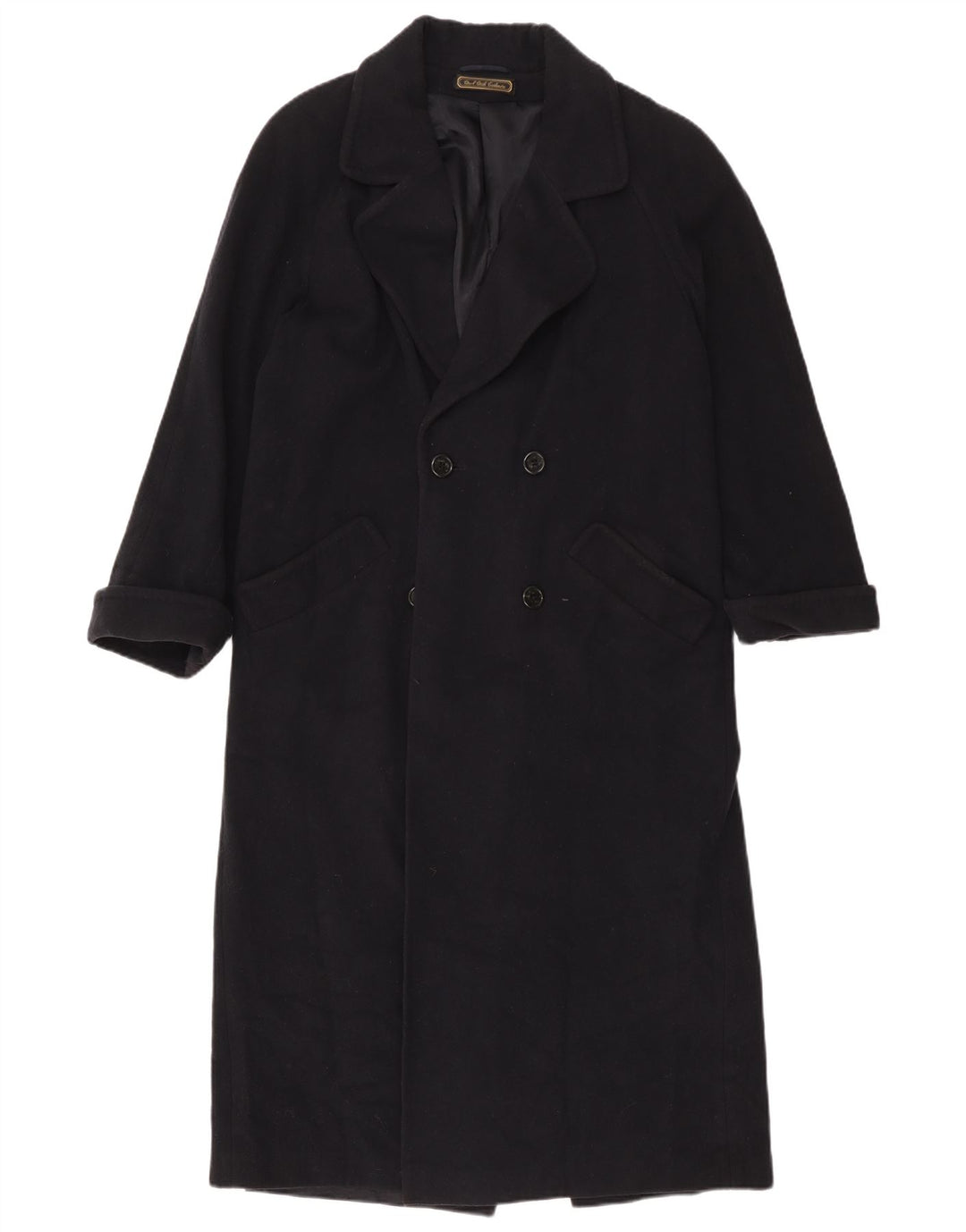 Marks & Spencer Damen Zweireihiger Mantel UK 10 Small Schwarze Wolle