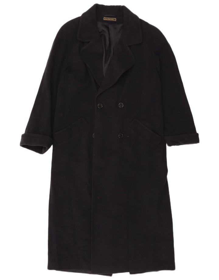 Marks & Spencer Damen Zweireihiger Mantel UK 10 Small Schwarze Wolle