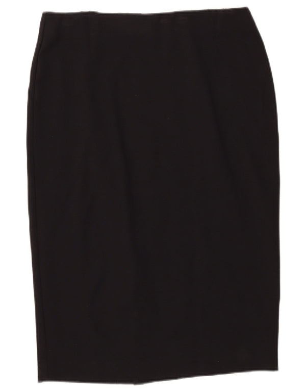 Marks & Spencer Damen Bleistiftrock UK 12 Medium W34 Schwarze Viskose