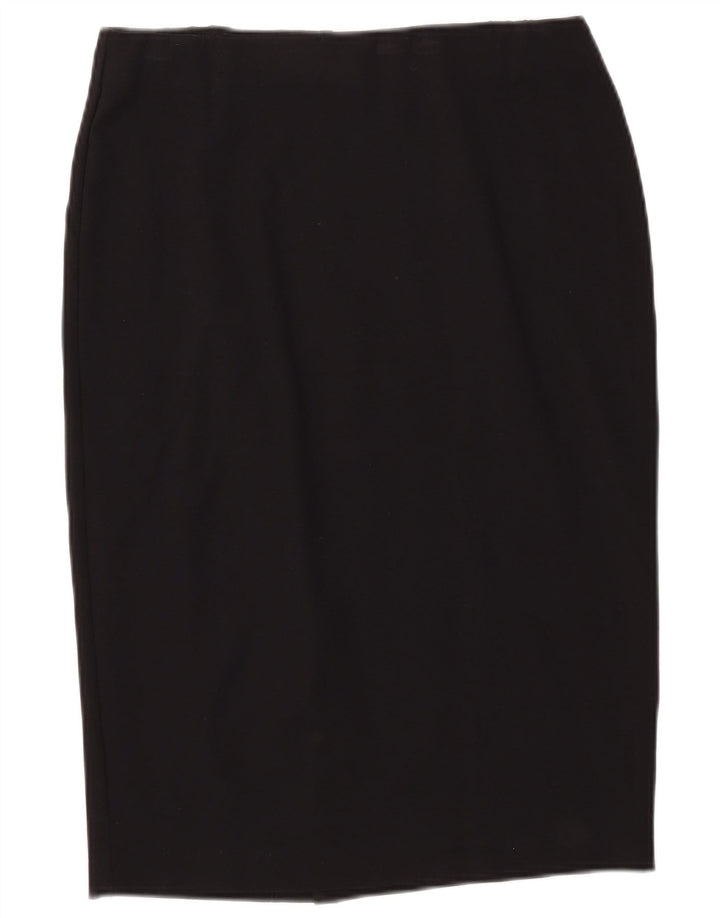 Marks & Spencer Damen Bleistiftrock UK 12 Medium W34 Schwarze Viskose