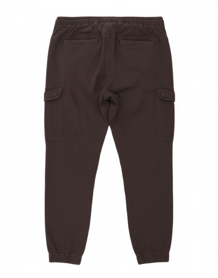 Zara Herren Jogger Cargo Hose EU 42 Large W32 L28 Schwarze Baumwolle