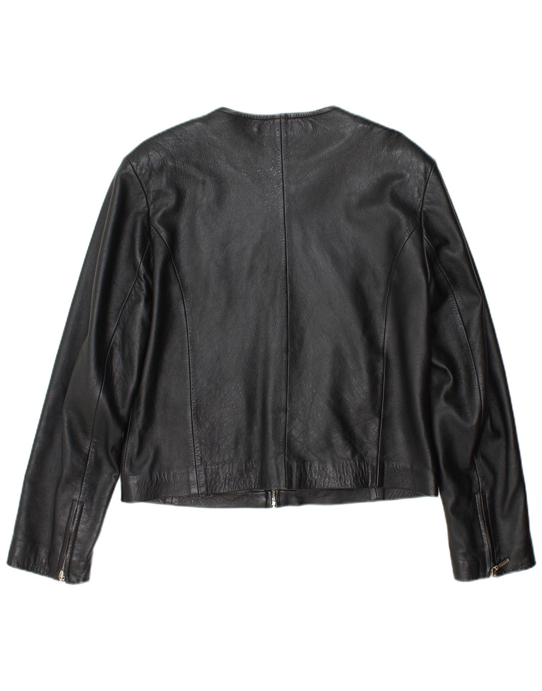 RABERG Damen Crop Lederjacke EU 42 Großes schwarzes Leder