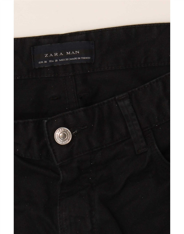 Zara Herren Slim Jeans EU 38 Small W30 L33 Schwarz