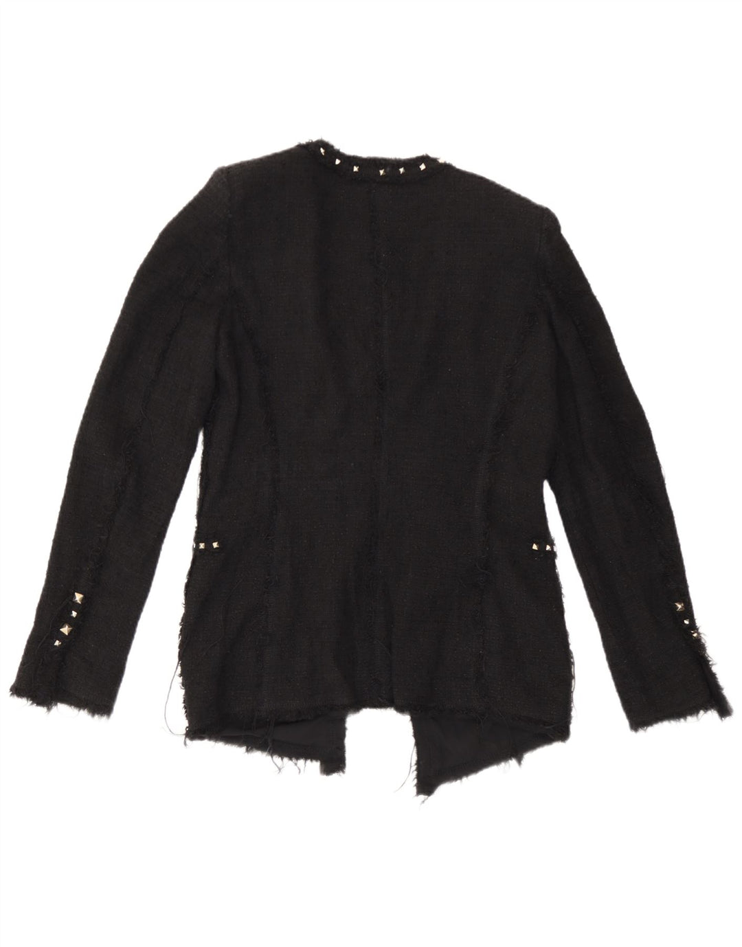Offene Blazerjacke für Damen von Zara, UK 12, Mittelschwarz, Baumwolle