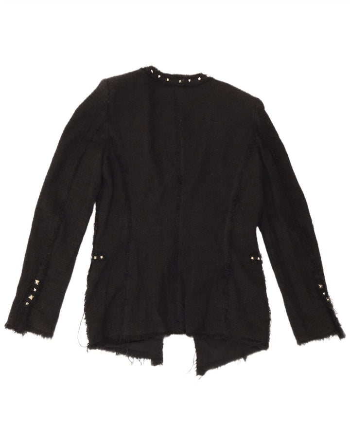 Offene Blazerjacke für Damen von Zara, UK 12, Mittelschwarz, Baumwolle