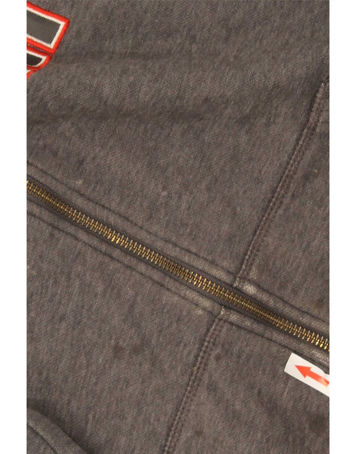Puma Herren-Kapuzenpullover mit grafischem Reißverschluss, mittelgraue Baumwolle