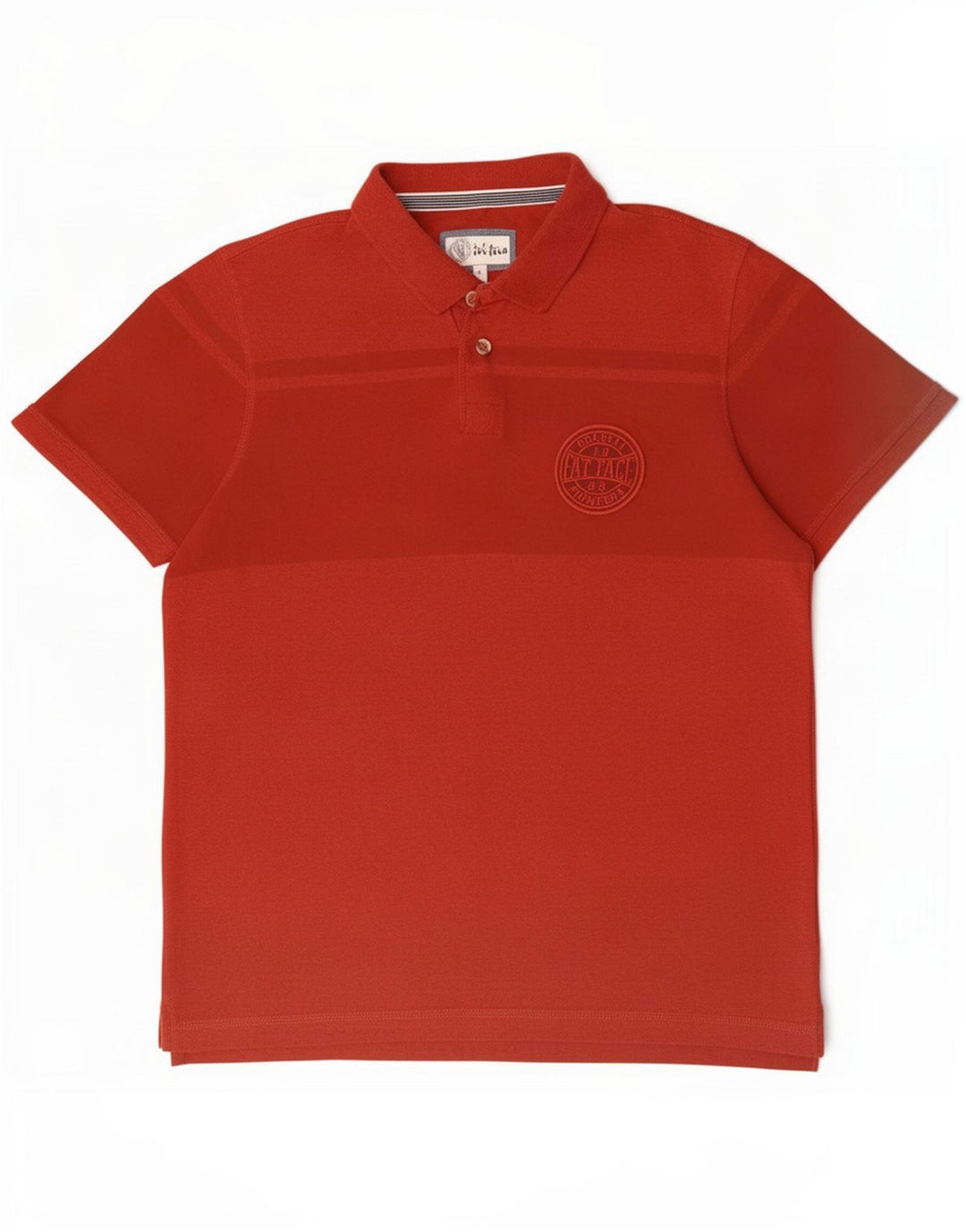 Fat Face Herren-Poloshirt, groß, rot, Colourblock-Baumwolle