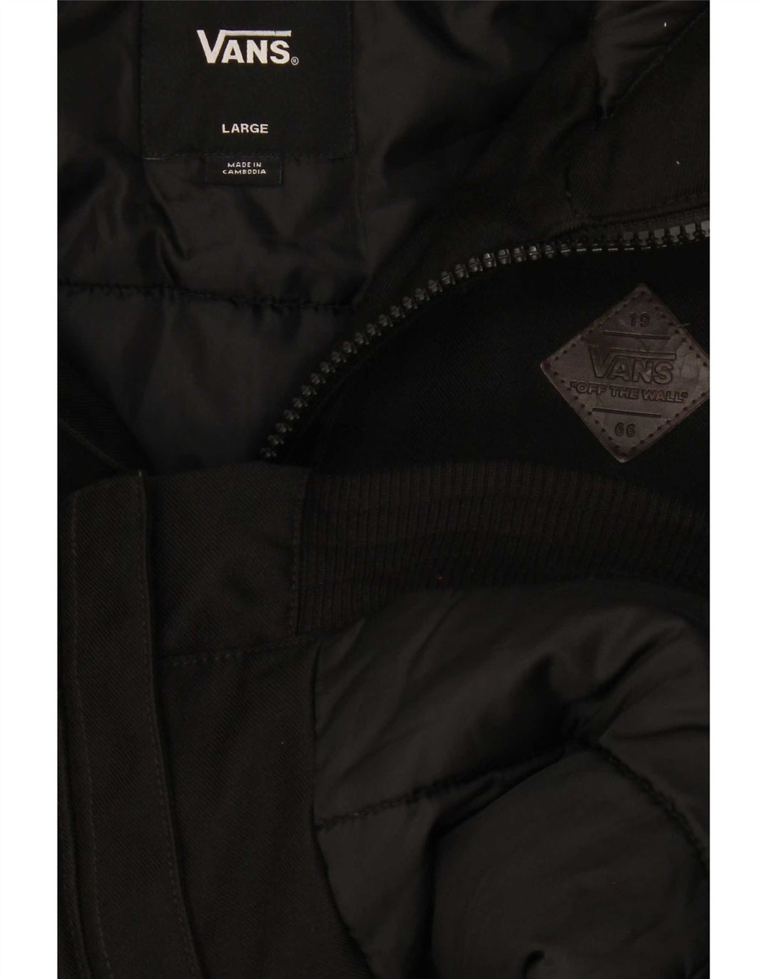 Vans Herren-Jacke mit Kapuze, gepolstert, Größe 40, Schwarz