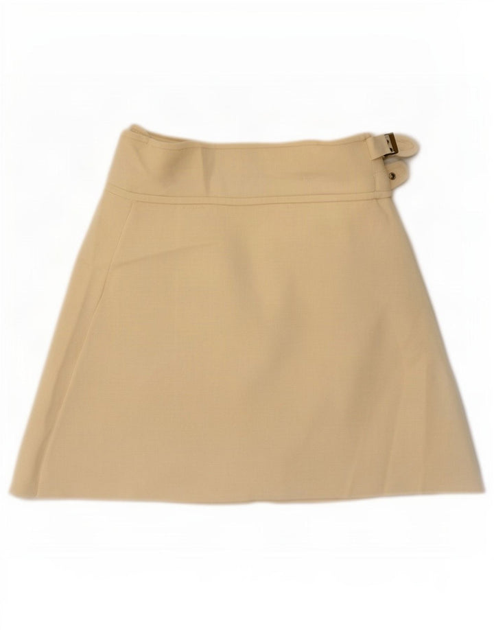 Zara Damen Mini-Wickelrock, Größe S, W26, gebrochenes Weiß, Polyamid