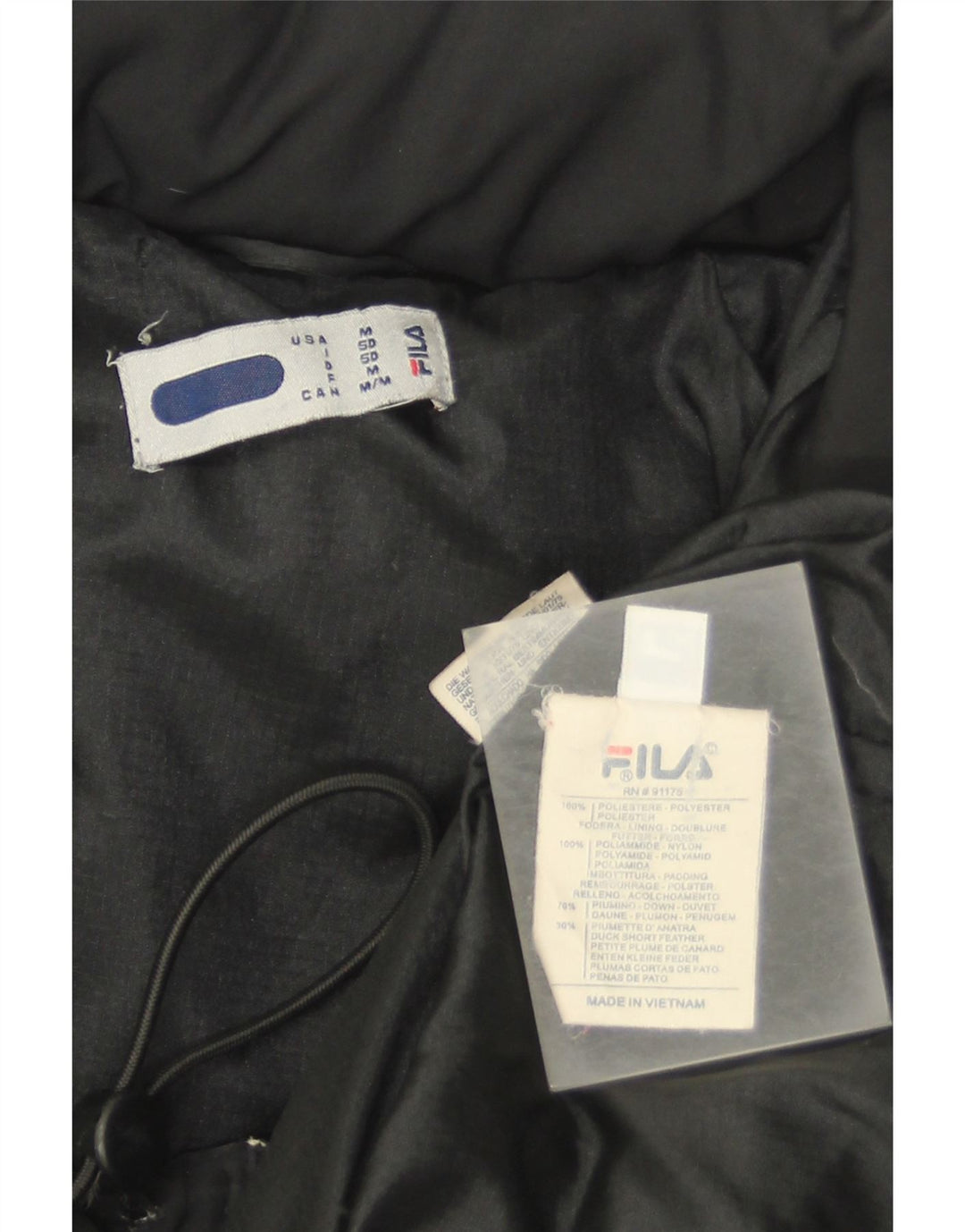 Fila Herren Wattierte Jacke IT 50 Large Schwarz Colourblock Polyester