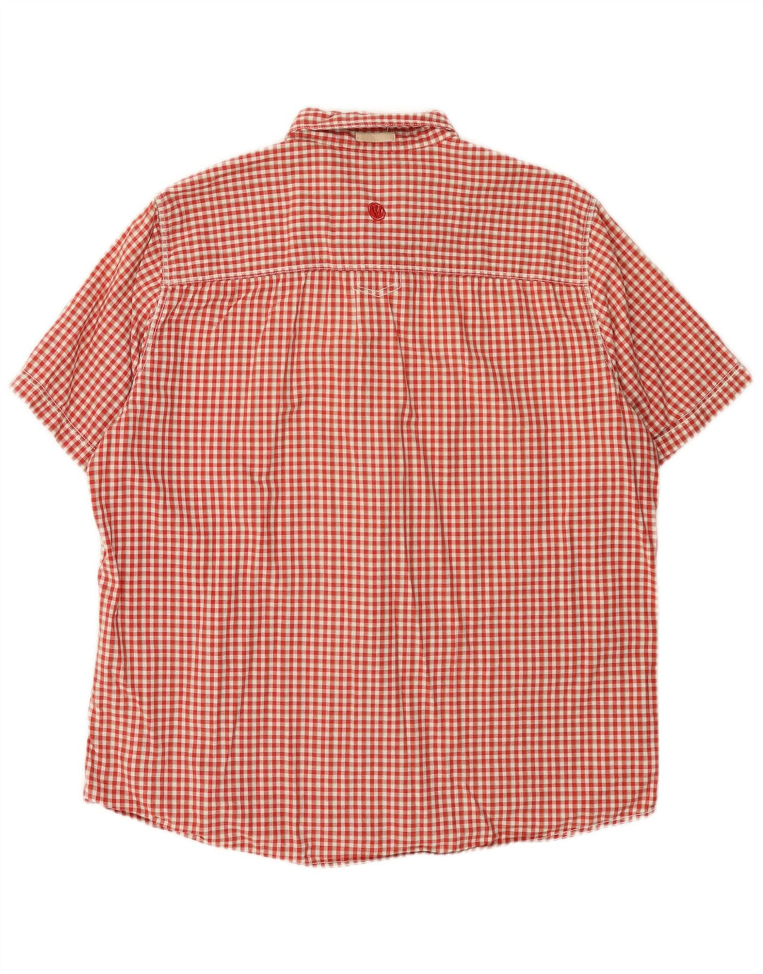 Fat Face Herren-Kurzarmhemd XL aus roter Gingham-Baumwolle