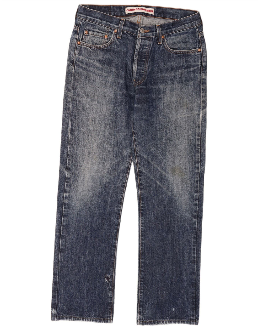 Carrera Herren Straight Jeans W33 L28 Blaue Baumwolle