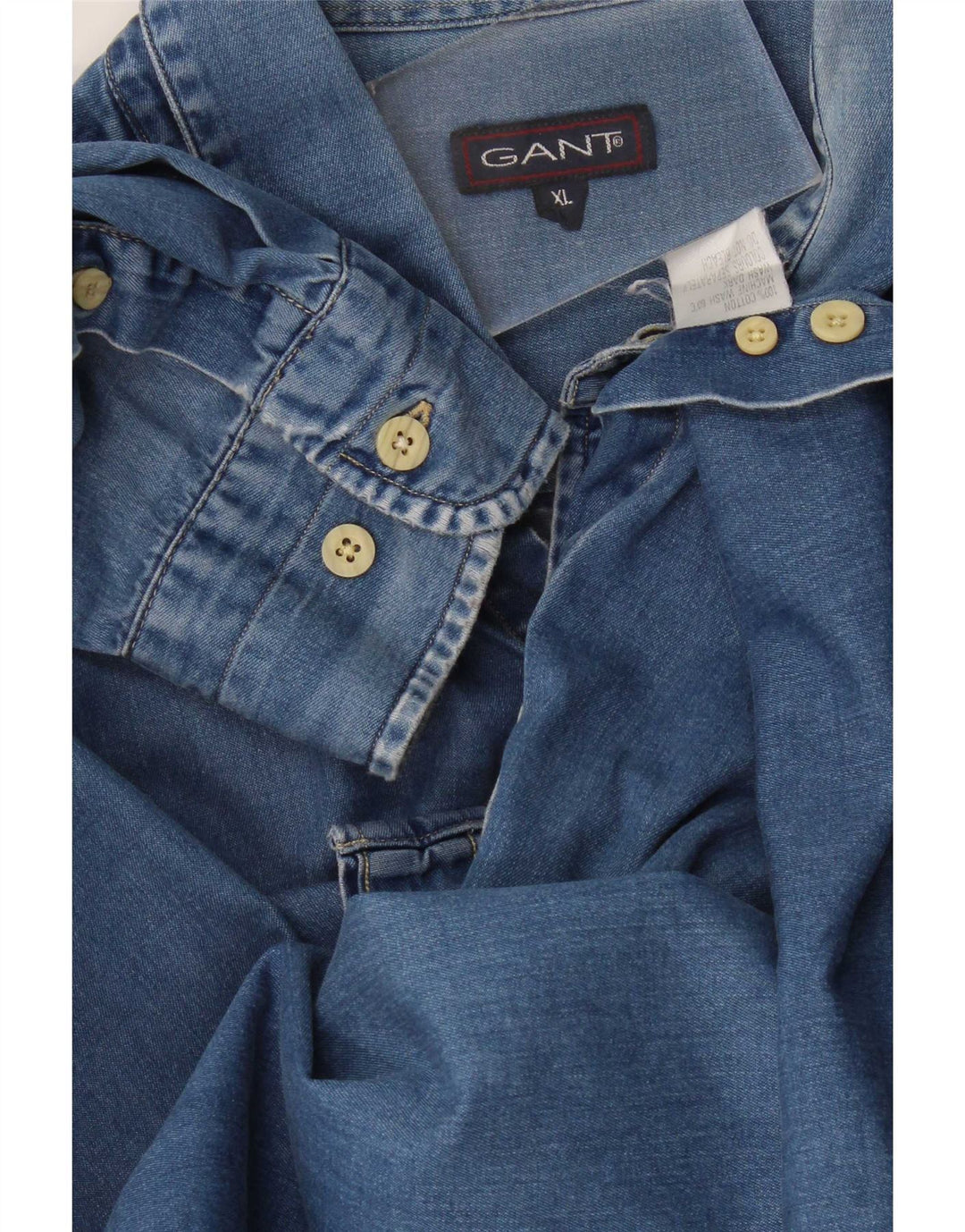 Gant Herren Jeanshemd XL Blau Baumwolle