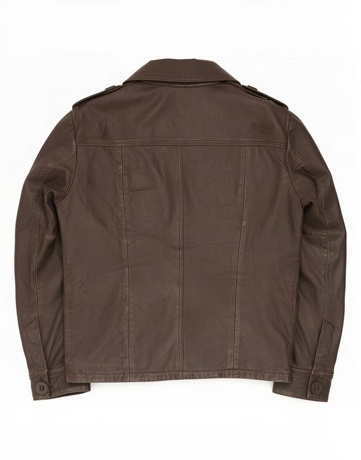 Superdry Herren Militärlederjacke UK 40 Large Braun