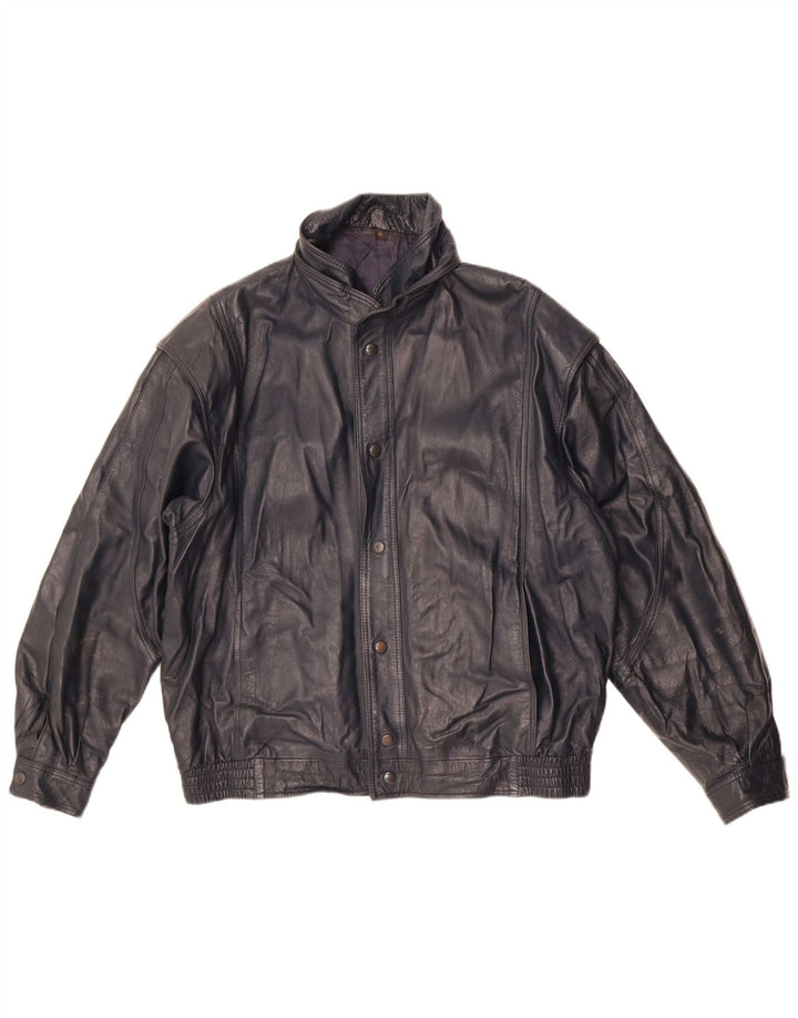 Sterling Herren Lederjacke UK 40 Großes marineblaues Leder