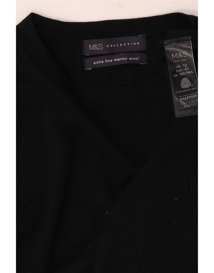 Marks & Spencer Damen-Pullover mit Rundhalsausschnitt, Gr. 12, mittelschwarz