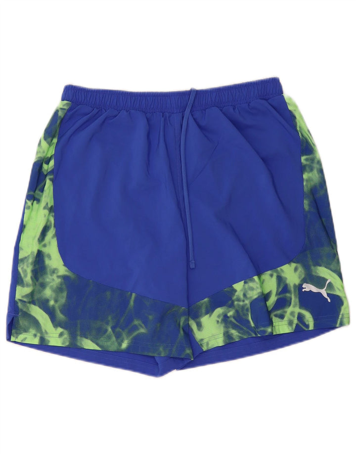 PUMA Herren Sportshorts Mittelblaues Camouflage-Polyester