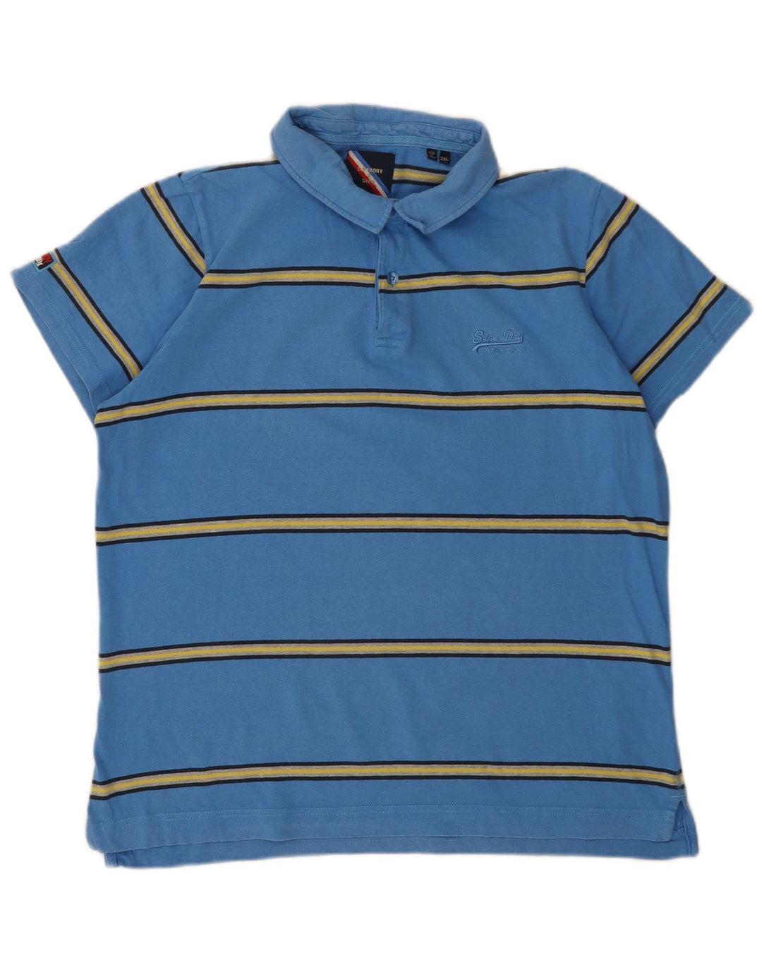 Superdry Herren Poloshirt 2XL Blau gestreift
