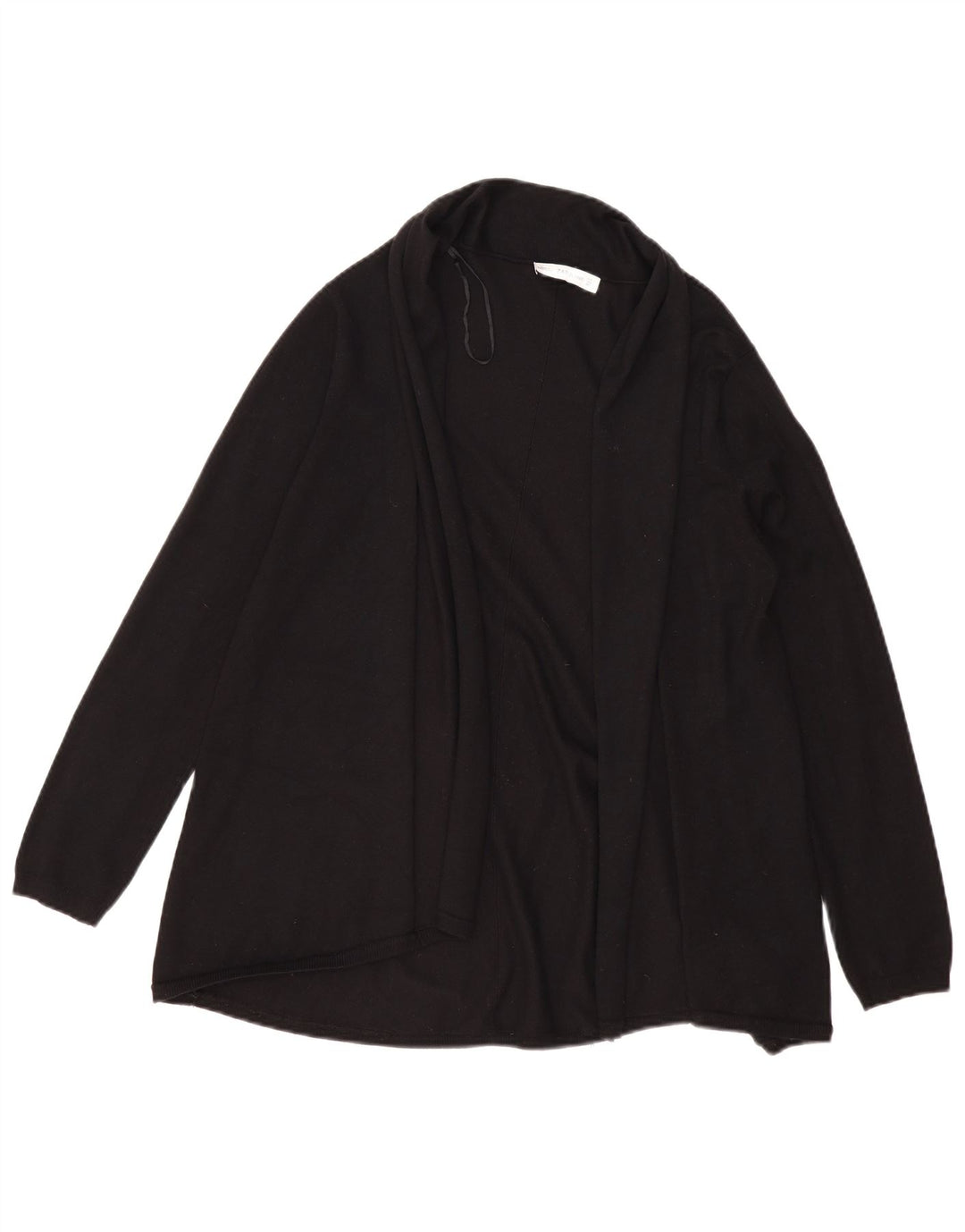 Offener Strickjackenpullover für Damen von Zara, UK 14, Größe L, schwarze Viskose