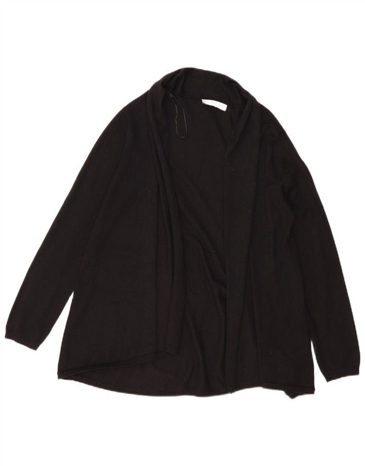 Offener Strickjackenpullover für Damen von Zara, UK 14, Größe L, schwarze Viskose