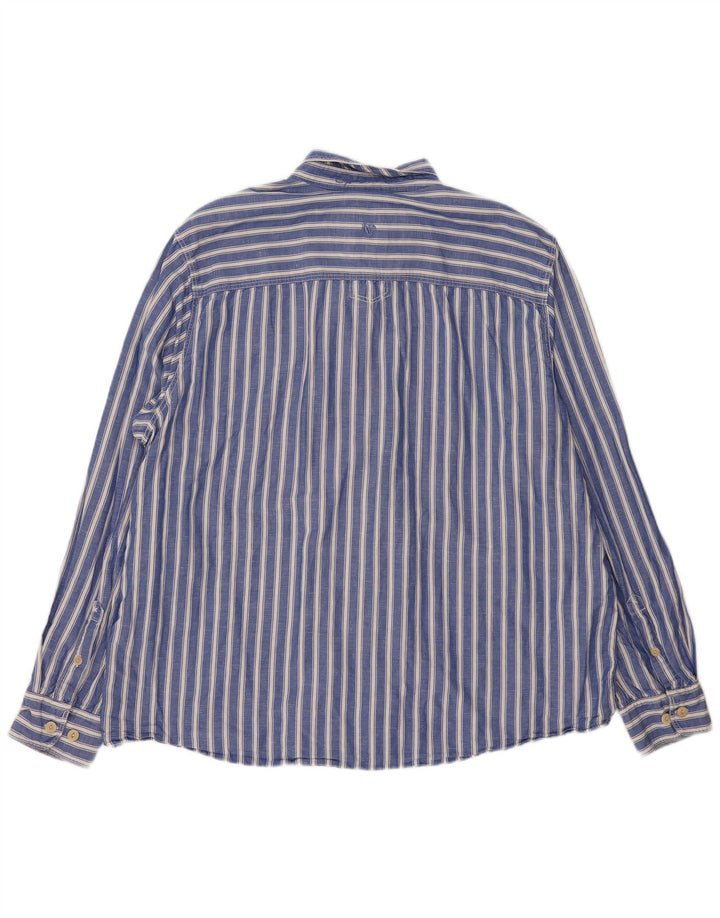 Fat Face Herrenhemd 2XL blau gestreift aus Baumwolle