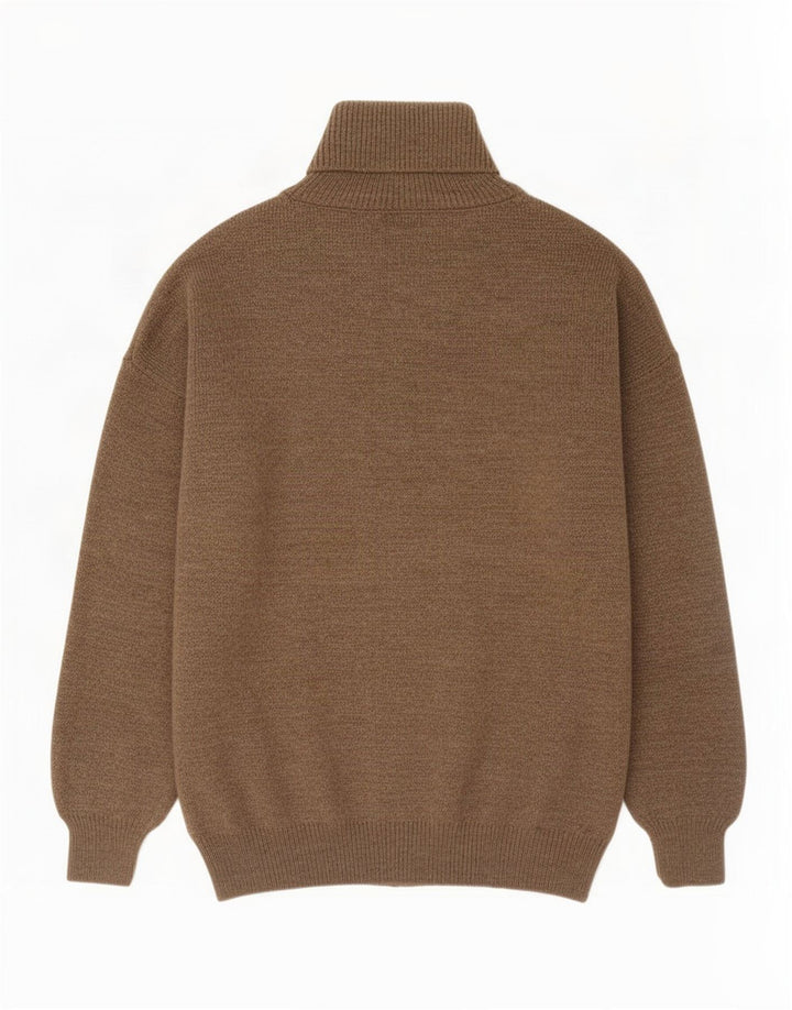 Vintage Herren Rollkragenpullover Mittelbraun