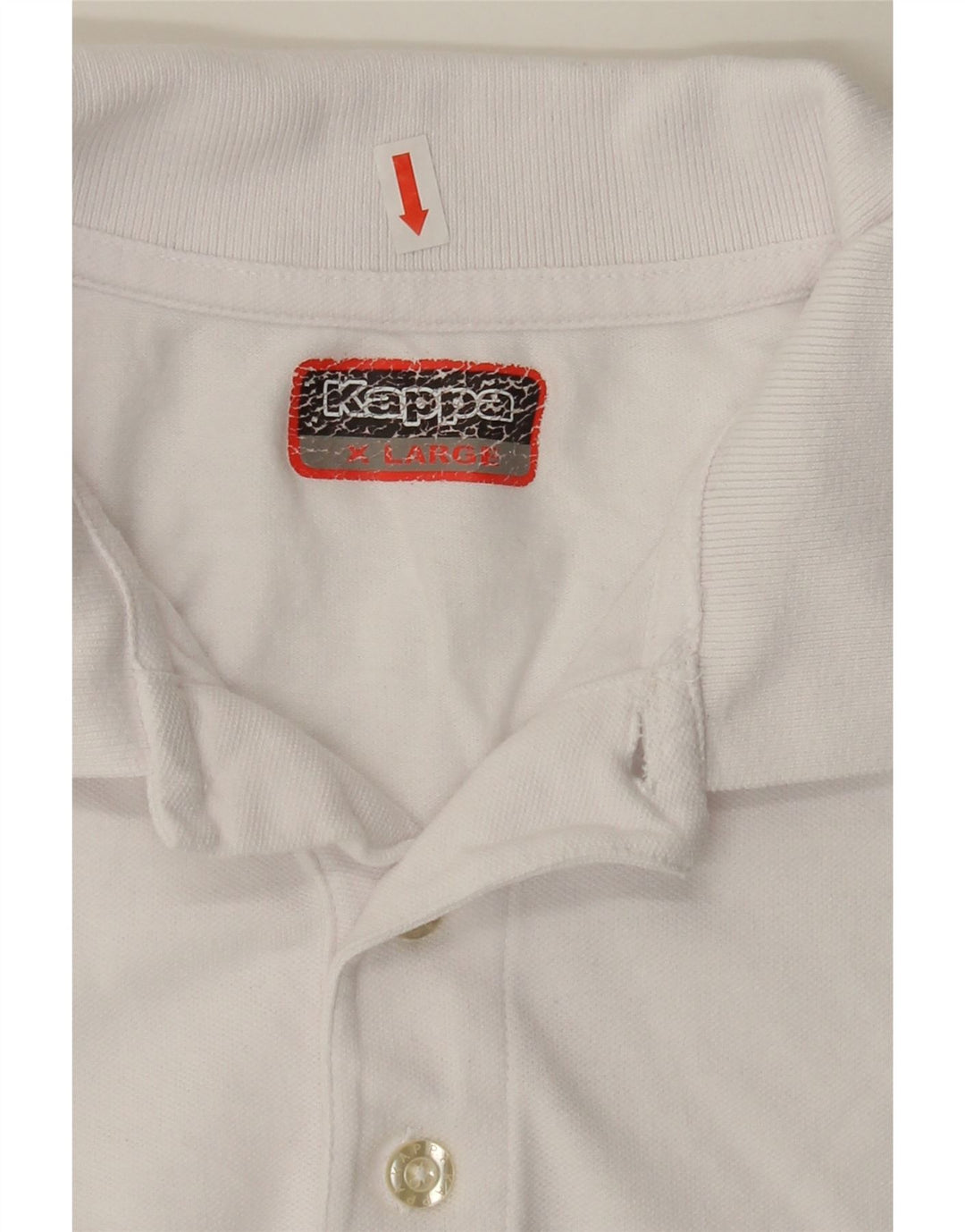 KAPPA Mens Polo Shirt XL White Cotton Classic Vintage Kappa and Second-Hand Kappa from Messina Hembry 