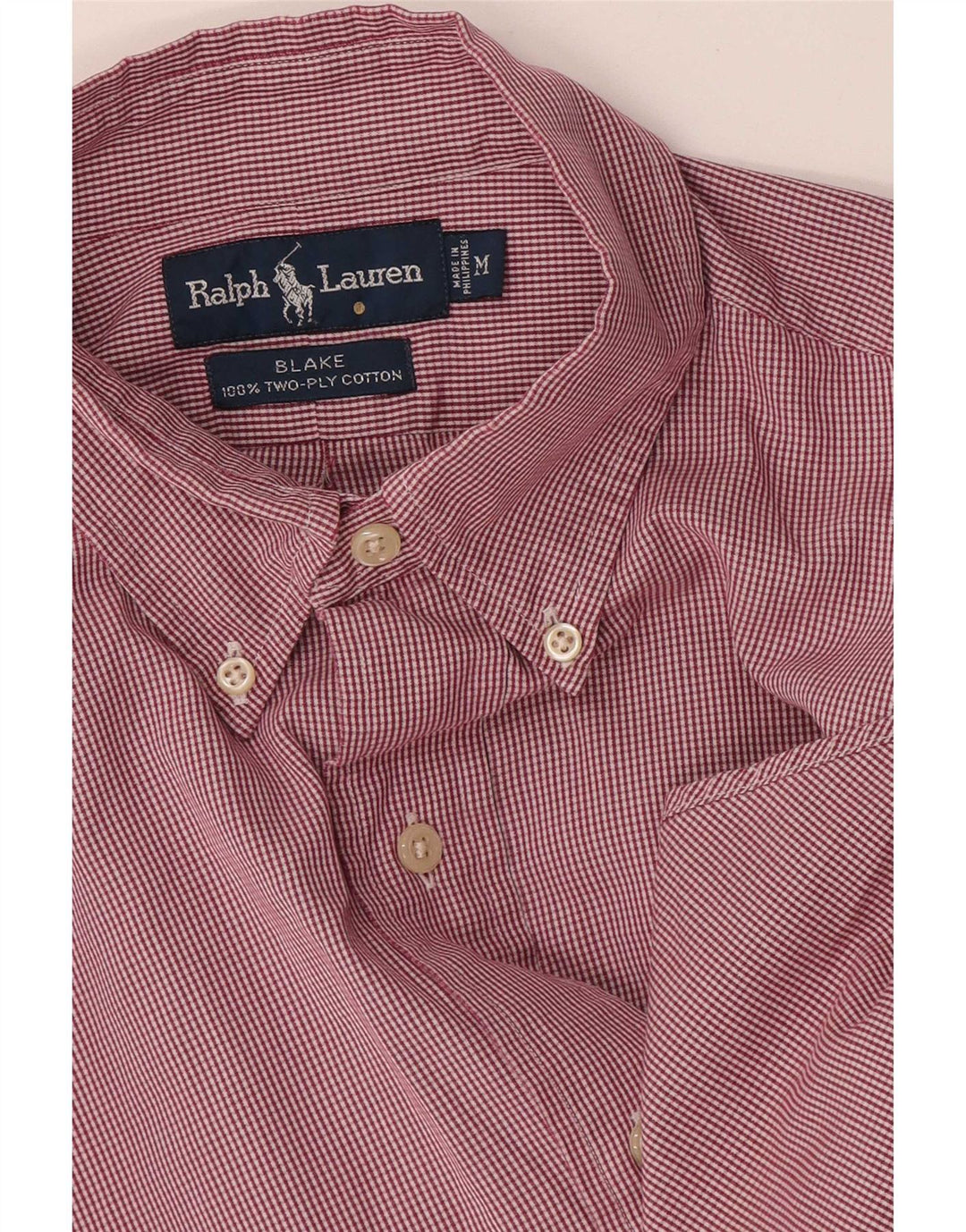 Ralph Lauren Herren Blake Loose Fit Hemd aus mittelrosa karierter Baumwolle