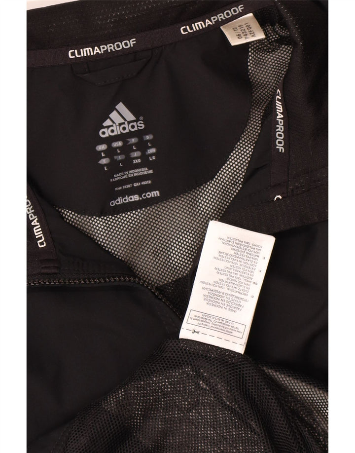 ADIDAS Herren Clima Proof Regenjacke UK 40 Large Schwarz Polyester