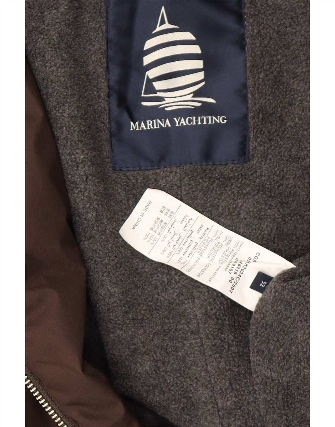 Marina Yachting Herren-Utility-Jacke IT 52 XL Braunes Polyester