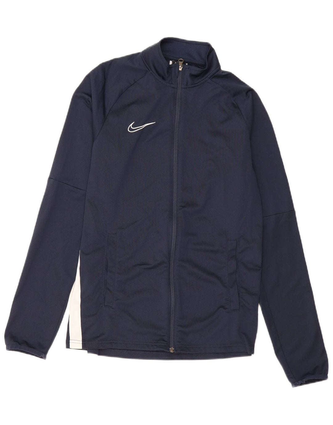 NIKE Mens Dri Fit Tracksuit Top Jacket Medium Navy Blue Colourblock