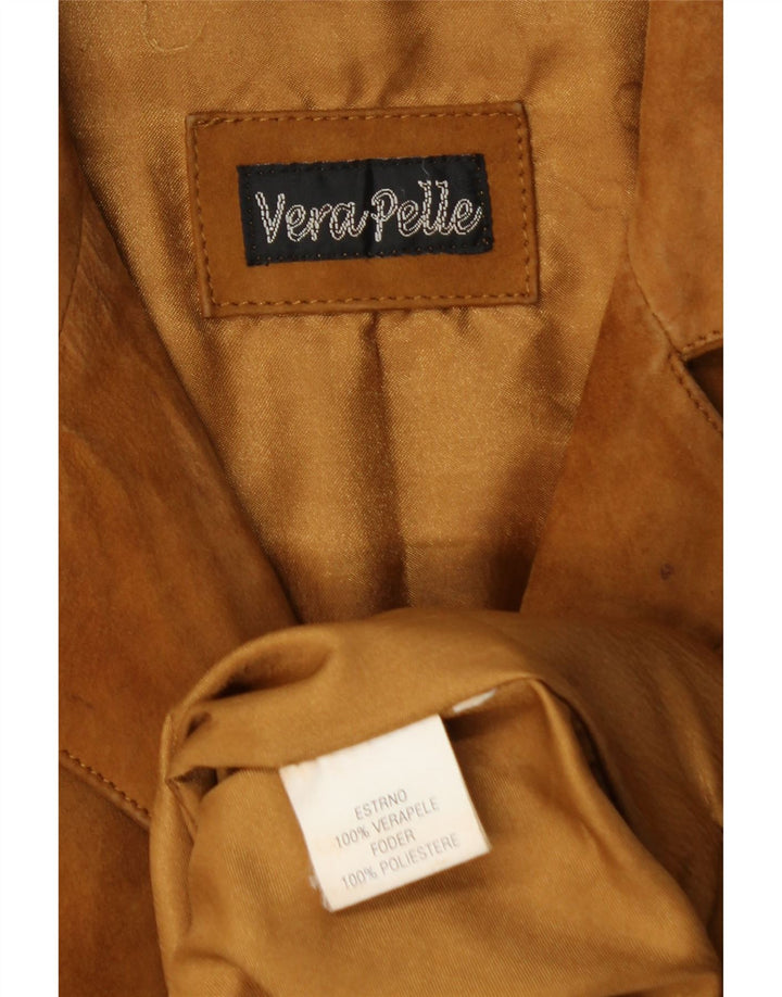 VINTAGE Damen Wildlederjacke UK 18 XL Braunes Leder