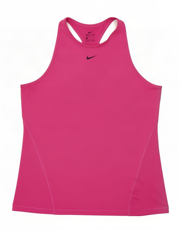 Nike Damen Dri Fit Weste Top UK 14 Large Pink Polyester