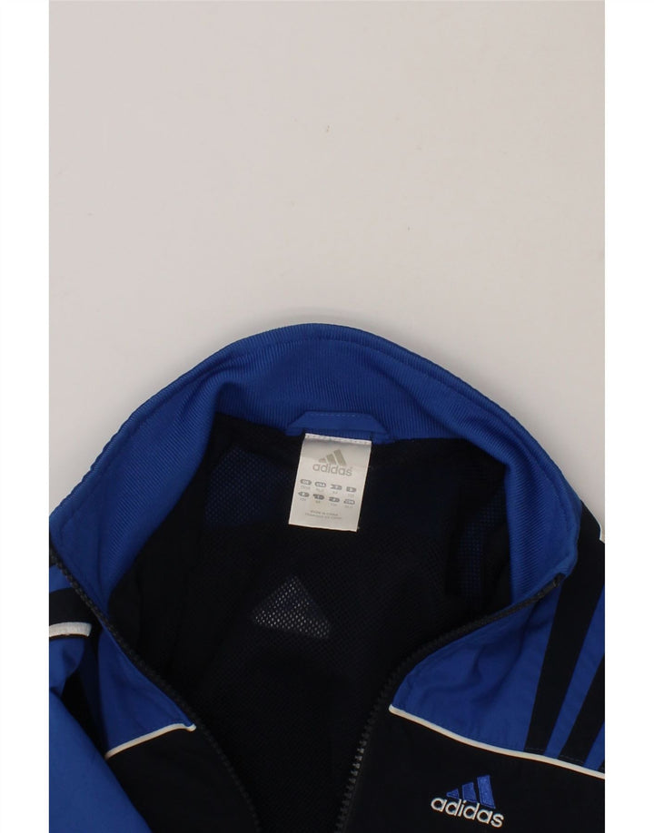 ADIDAS Boys Tracksuit Top Jacket 7-8 Years Blue Colourblock Polyester Vintage Adidas and Second-Hand Adidas from Messina Hembry 