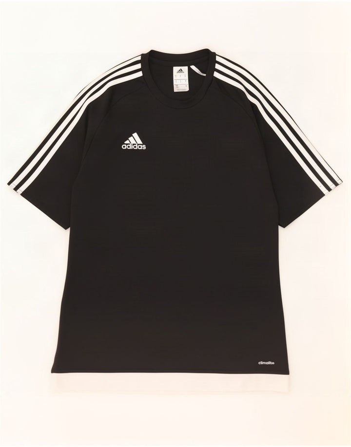 Adidas Herren Climalite T-Shirt Top Medium Schwarz Colourblock Polyester