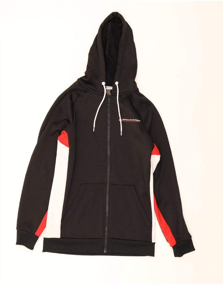 Tommy Hilfiger Herren-Kapuzenpullover mit Reißverschluss, klein, schwarzes Farbblock-Polyester