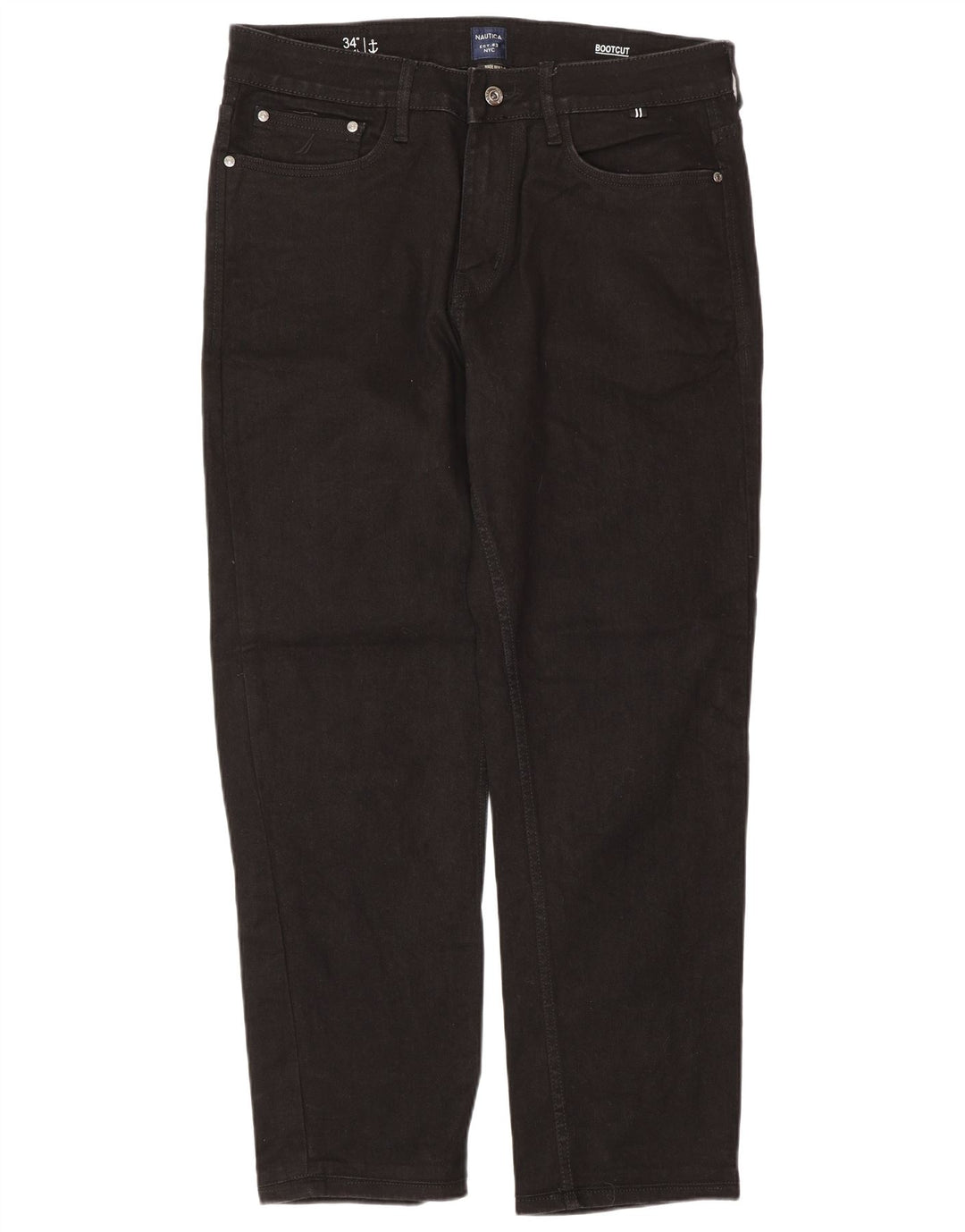 Bootcut-Jeans für Herren von Nautica, W34, L30, schwarze Baumwolle