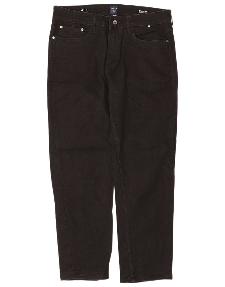 Bootcut-Jeans für Herren von Nautica, W34, L30, schwarze Baumwolle
