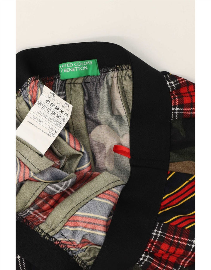 Benetton Damen-A-Linien-Rock, Größe S, Größe S, mehrfarbig, Camouflage-Polyester