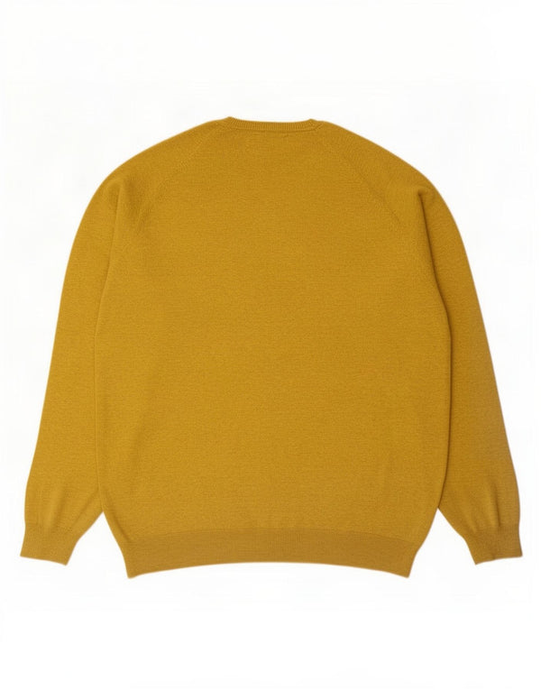 Superdry Mens Crew Neck Jumper Sweater 2XL Yellow Cotton