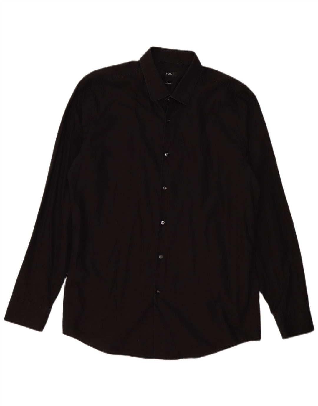 HUGO BOSS Herren Slim Fit Hemd Größe 43 17 XL Schwarze Baumwolle