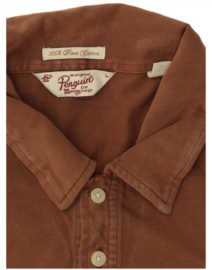 PINGUIN Herren-Poloshirt, groß, braune Baumwolle