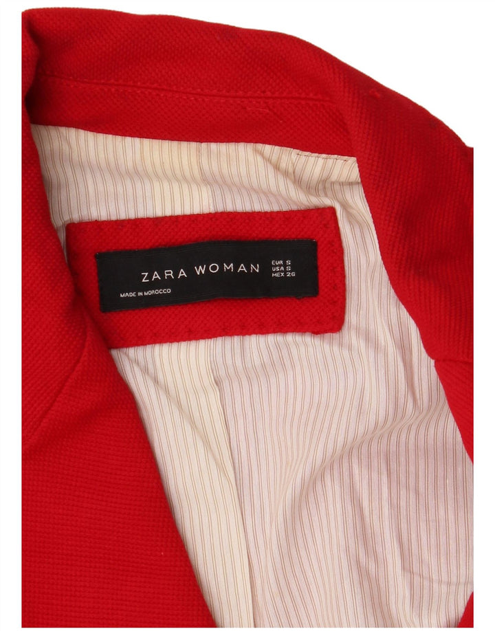 Zara Damen 1-Knopf-Blazerjacke UK 10 Small Rot