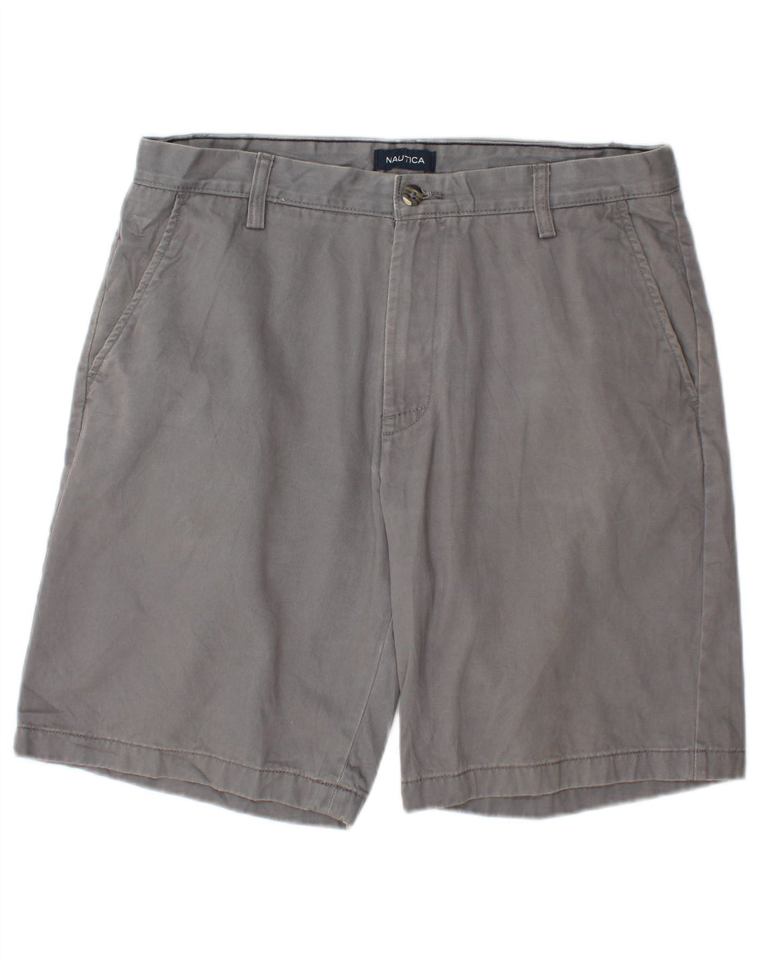 Nautica Herren Chinoshorts W32 mittelgraue Baumwolle