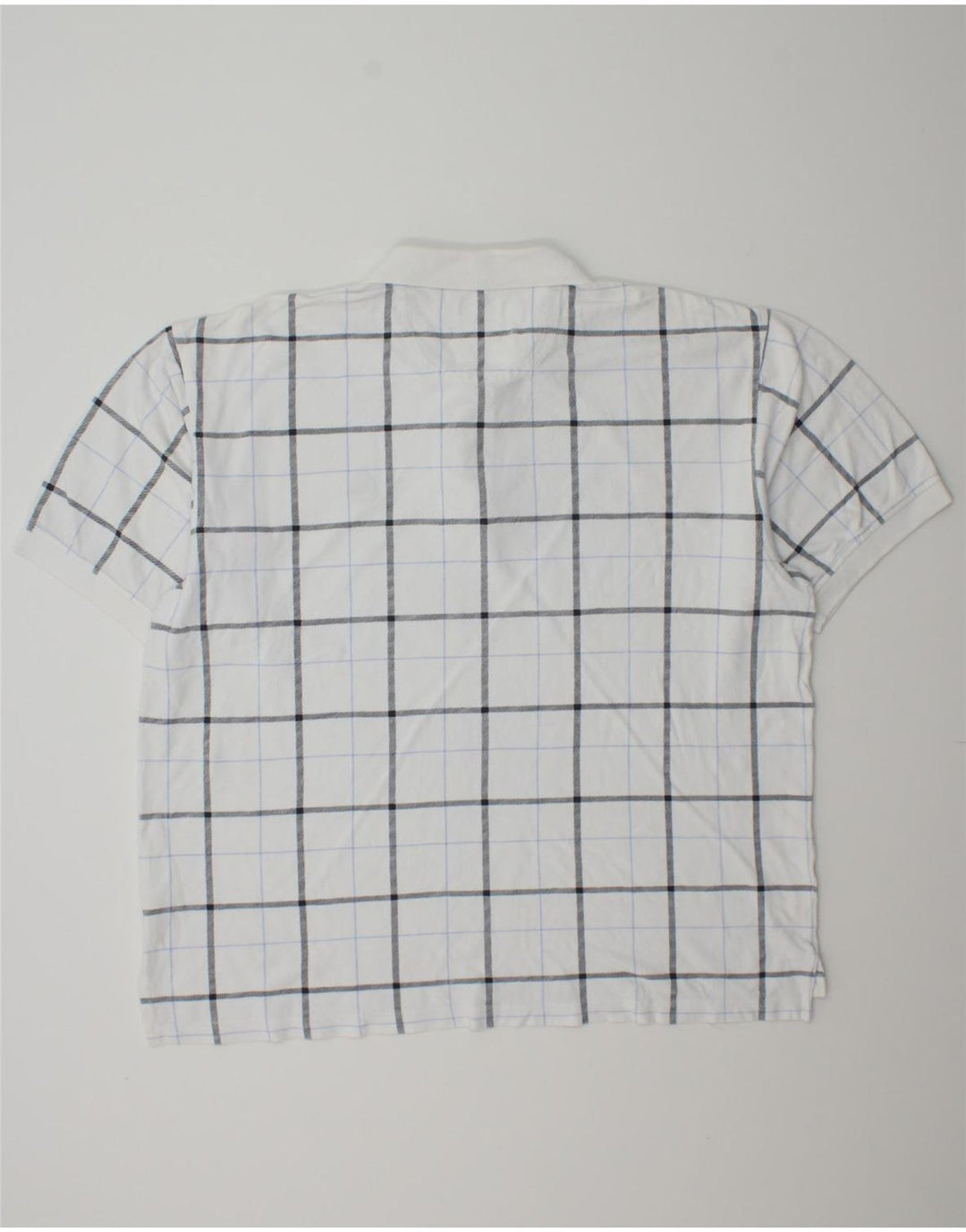 IZOD Mens Polo Shirt XL White Check Cotton Vintage Izod and Second-Hand Izod from Messina Hembry 