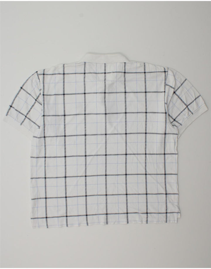 IZOD Mens Polo Shirt XL White Check Cotton Vintage Izod and Second-Hand Izod from Messina Hembry 