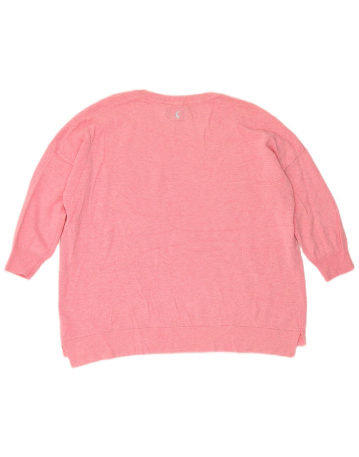 Joules Damen-Pullover, übergroß, Rundhalsausschnitt, Gr. 14, Größe L, Rosa, Polyamid