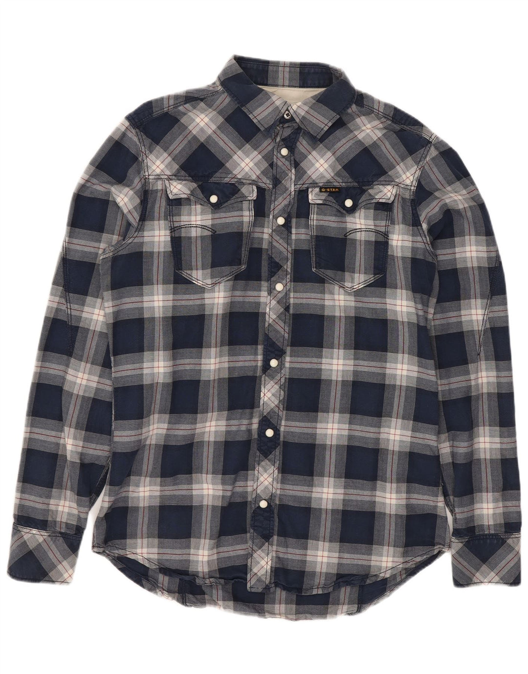 G-Star Westernhemd für Herren, mittelblau, kariert, Baumwolle