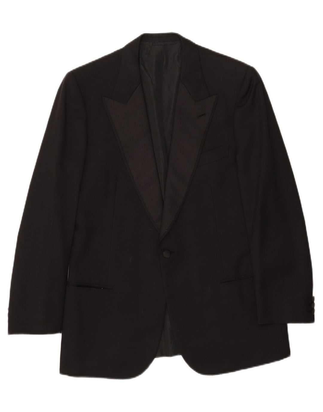 Bresci Herren-Blazer mit 1 Knopf, UK 40, große schwarze Wolle